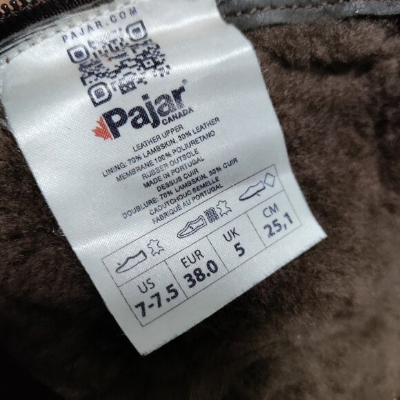 PAJAR Canada Karen Amarillo Waterproof Leather Shearling Fur Winter Boots 7-7.5 - Picture 11 of 11